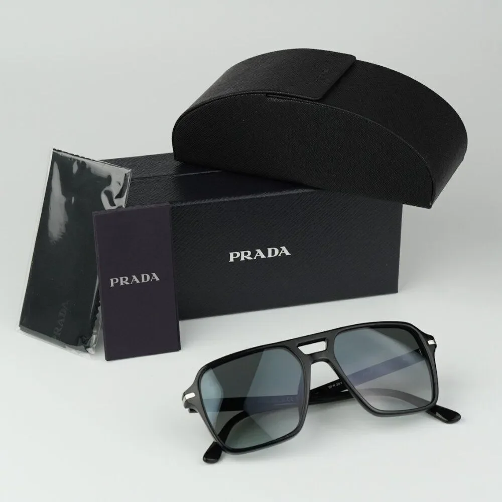 NEW Prada PR20YS 1AB06T Black Grey Unisex Pilot Sunglasses PR 20YS